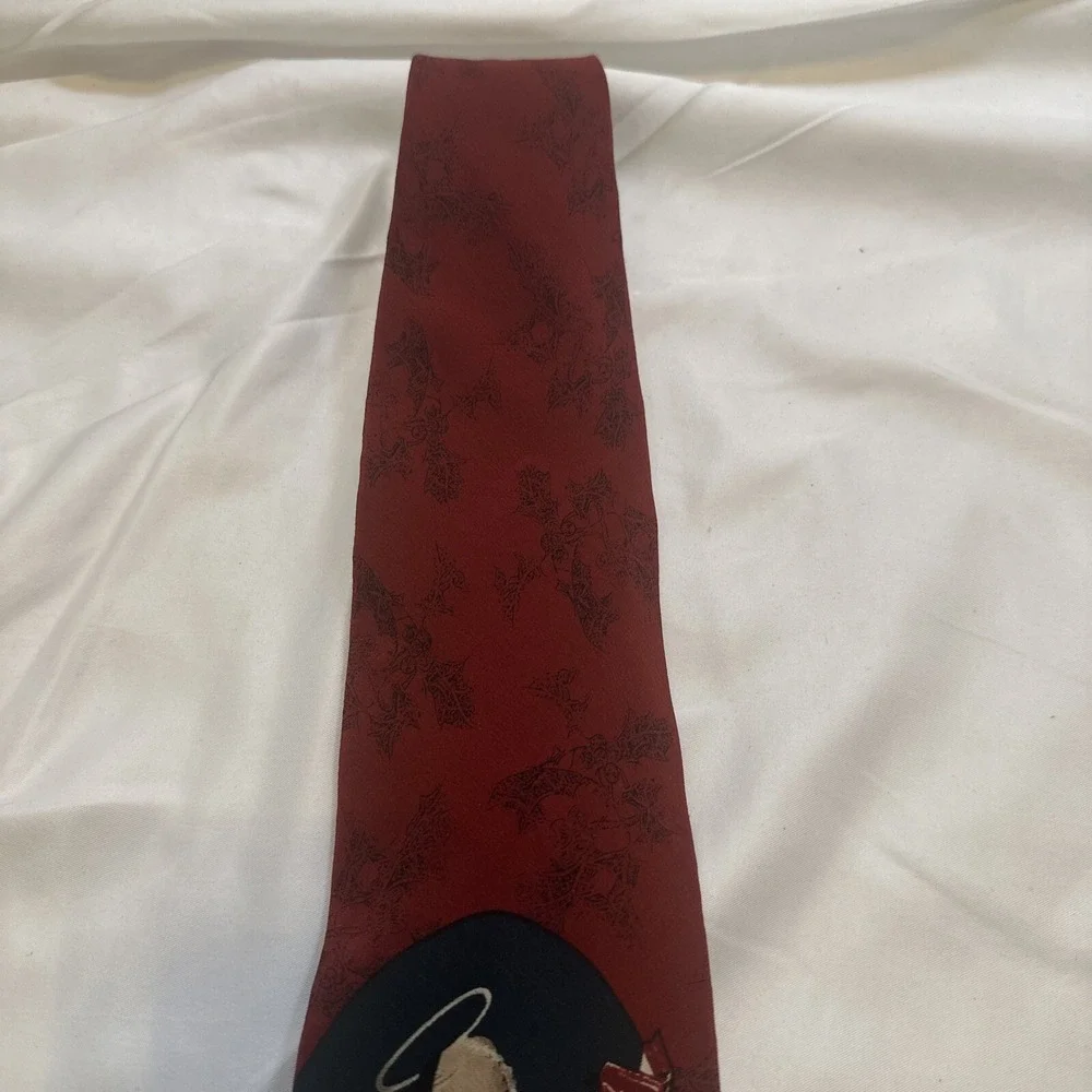 Vintage Norman Rockwell‎ 1994 Christmas Tie With Santa Consulting Globe